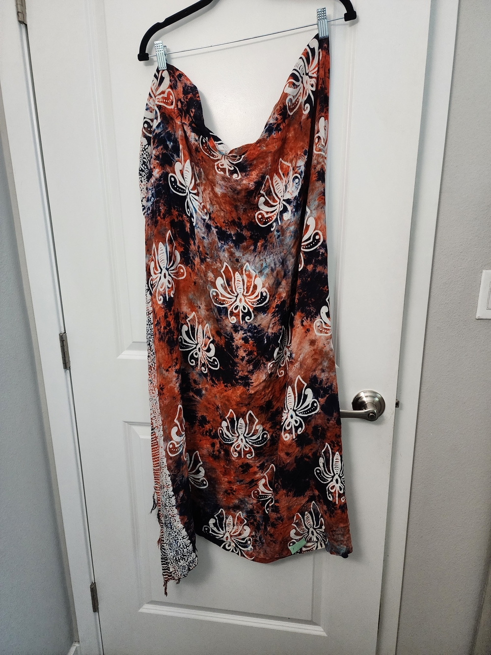 Floral Tie-Dye Sarong Wrap Cover Up